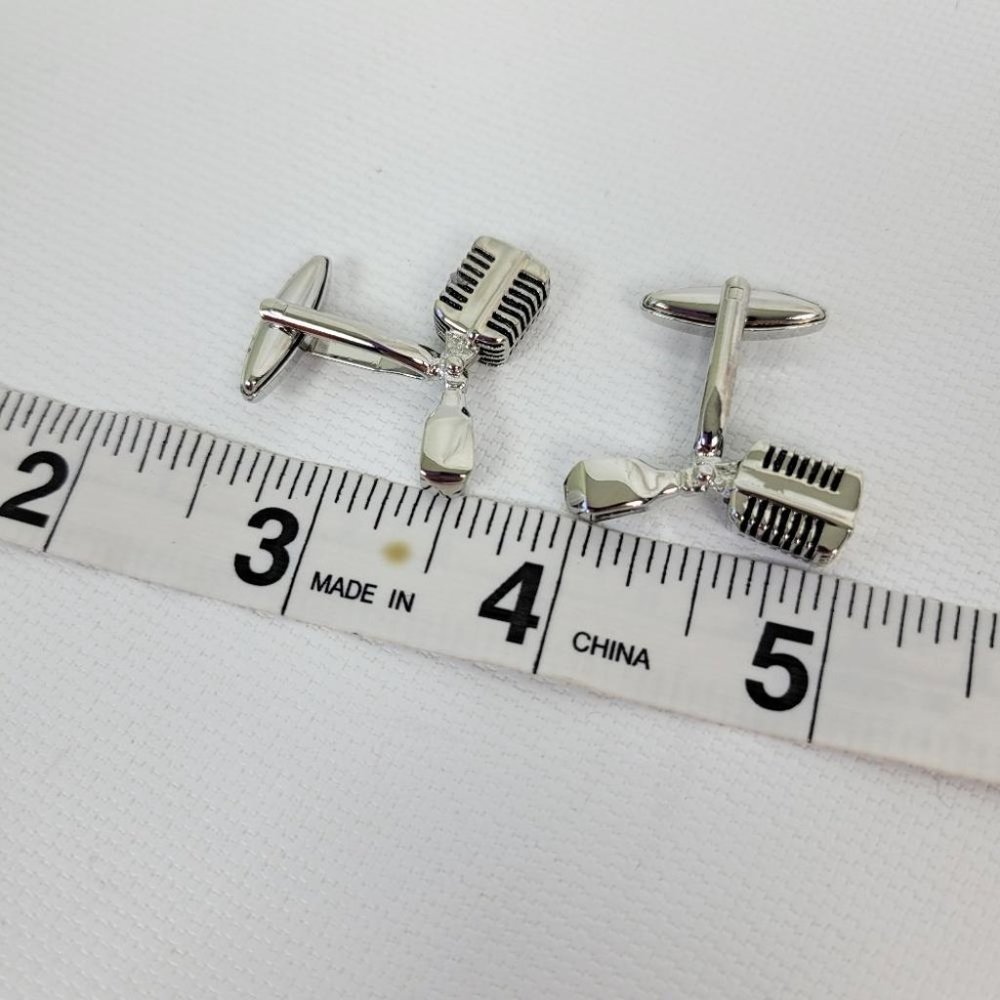 Timeless Microphone Stainless Steel Cuff Links - Picture 5 of 5